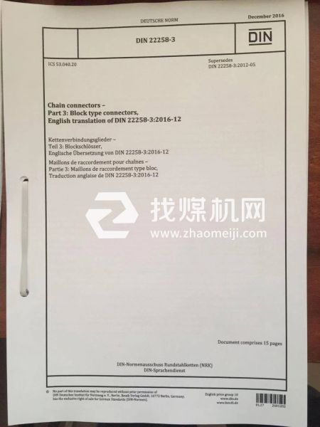 立式接链环德国标准DIN 22258-3-2016E